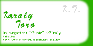 karoly toro business card